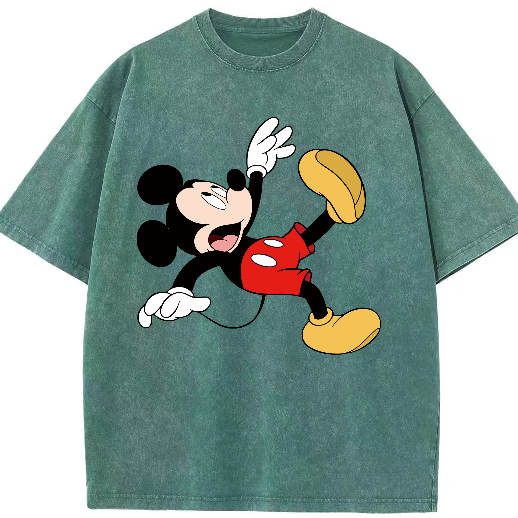 （画像用） ミッキーマウス Mickey Mouse 綿100% ヴィンテージ風 半袖Tシャツ（フロントプリント）